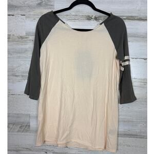 POL women small cream army green 3/4 sleeve lightweight summer shirt new top